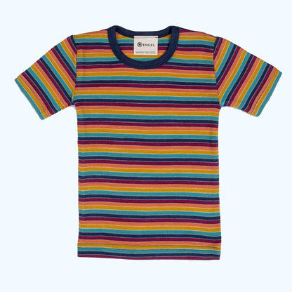ENGEL Kids' MULTI-COLOR Short-Sleeve Shirt in Organic Wool/Silk Undershirt