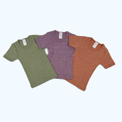 HOCOSA Kids' Short-Sleeve Shirt in Organic Cotton/Wool/Silk