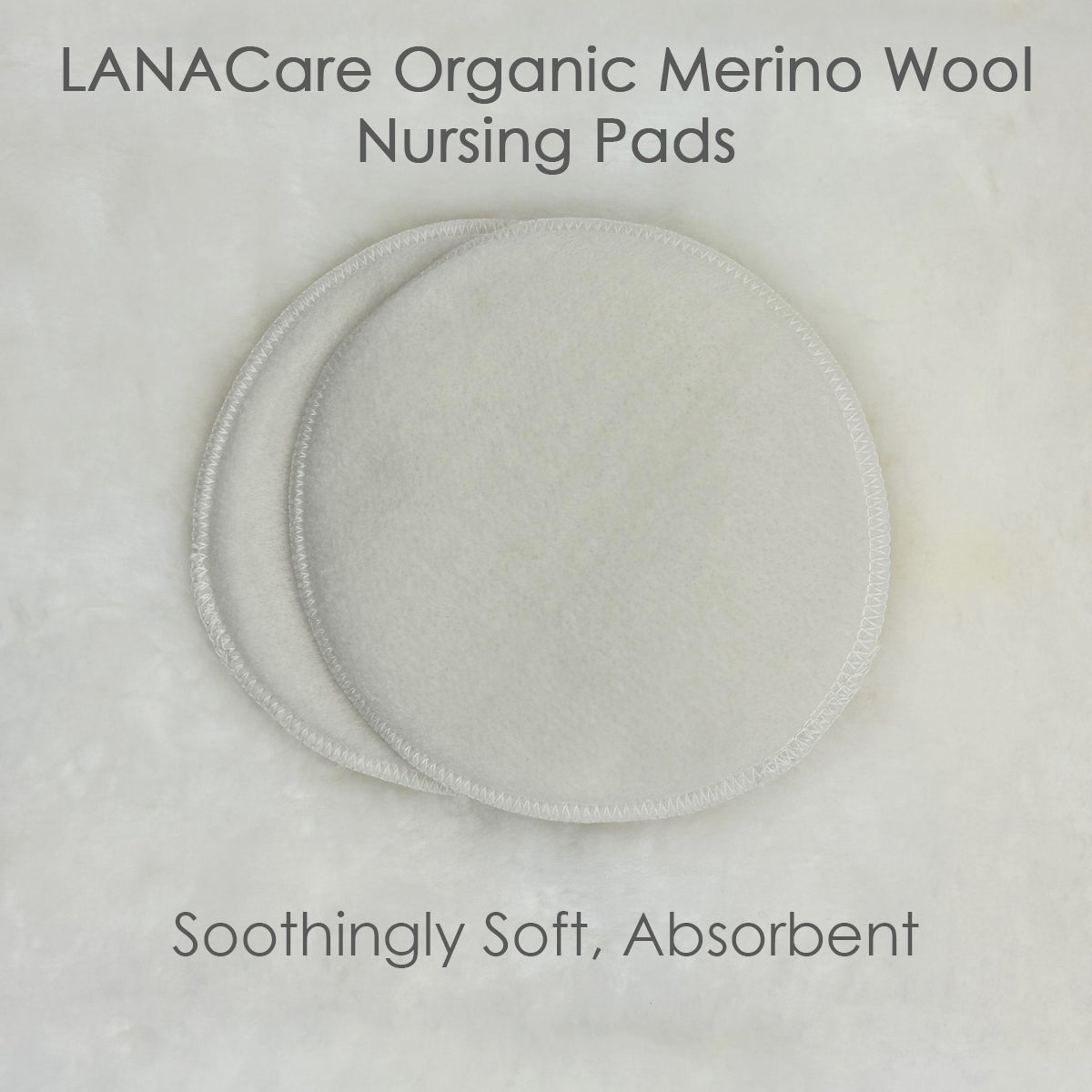 LANACare Organic Merino Wool Nursing Pads, Style Softline - Interwoven Wool