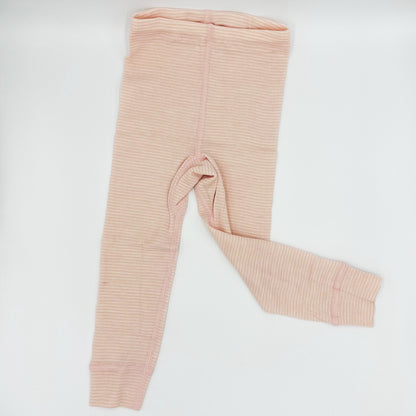 HOCOSA Kid's Organic Wool/Silk Long-Underwear Pants -  PINK/WHITE STRIPE, size 1-2 yr