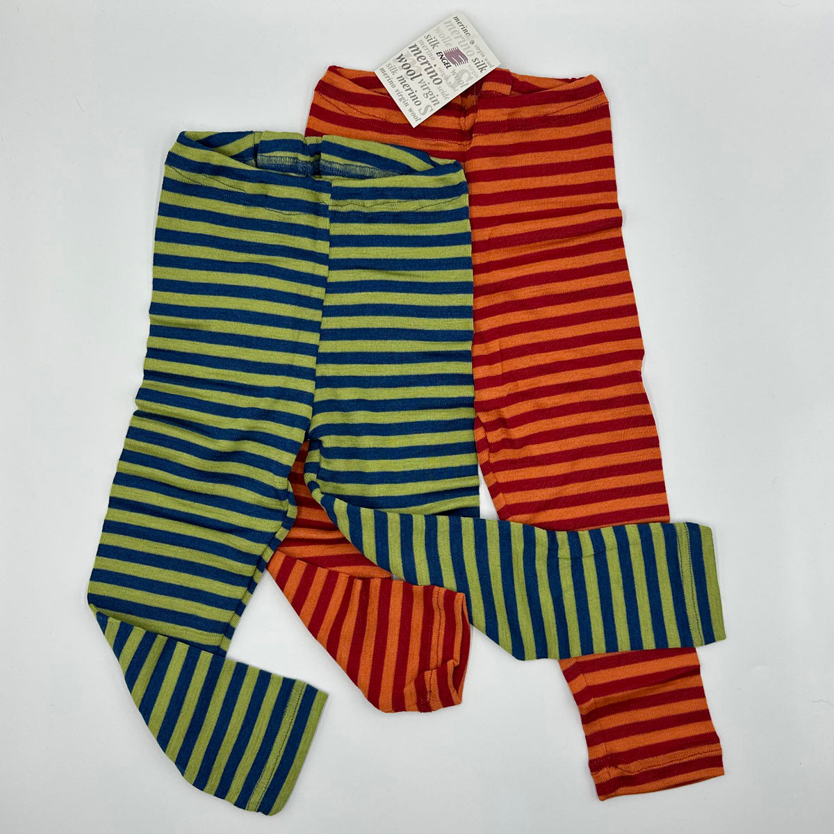 ENGEL Organic Wool/Silk Toddler Striped Leggings