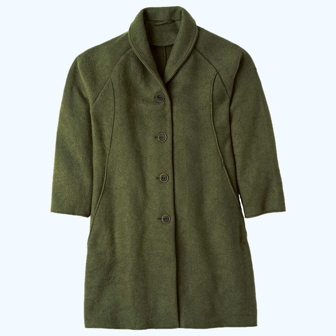DISANA Women's Coat in Boiled Organic Merino Wool