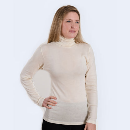 OUTLET Hocosa Polo Neck Undershirt in Organic Wool/Silk Blend - Unisex