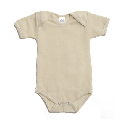 OUTLET HOCOSA Organic Wool/Silk Snap-Bottom Shirt with Short Sleeves