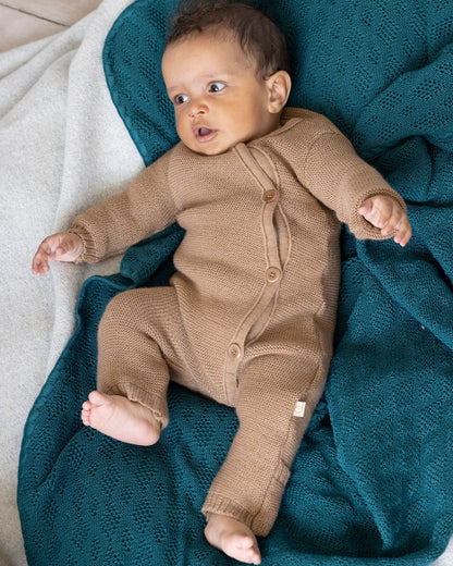 DISANA Knitted Overall/Full-Length Romper in Organic Merino Wool