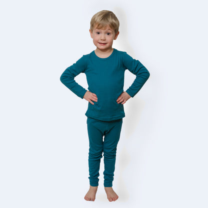 HOCOSA Kid's Organic Cotton/Hemp Long-Underwear Pants - OCEAN BLUE