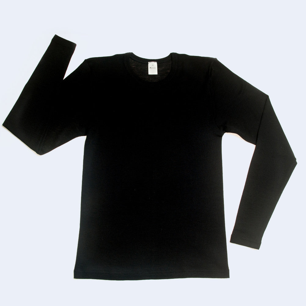 Ladies long sleeve shirts from Merino wool with silk
