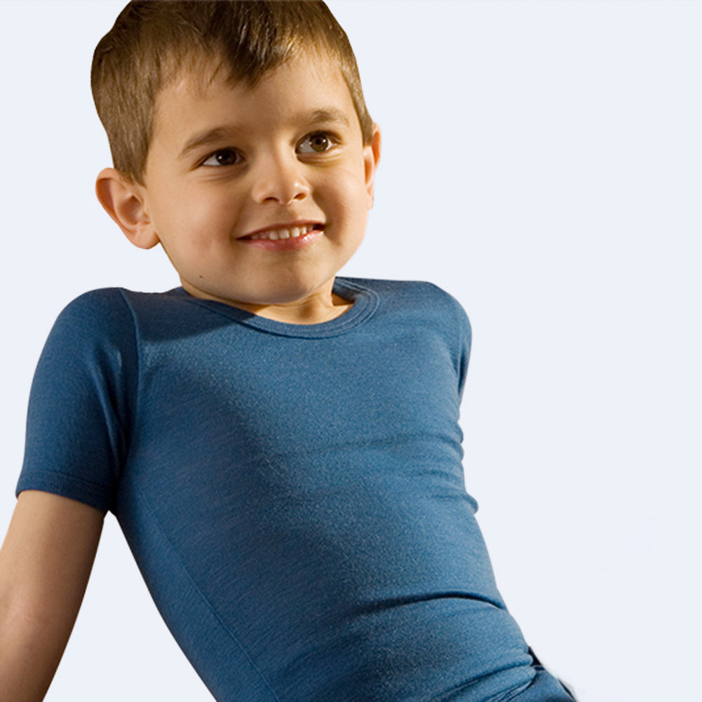 Swiss HOCOSA Kids' Underwear Shirt with Short Sleeves in – Danish Woolen  Delight
