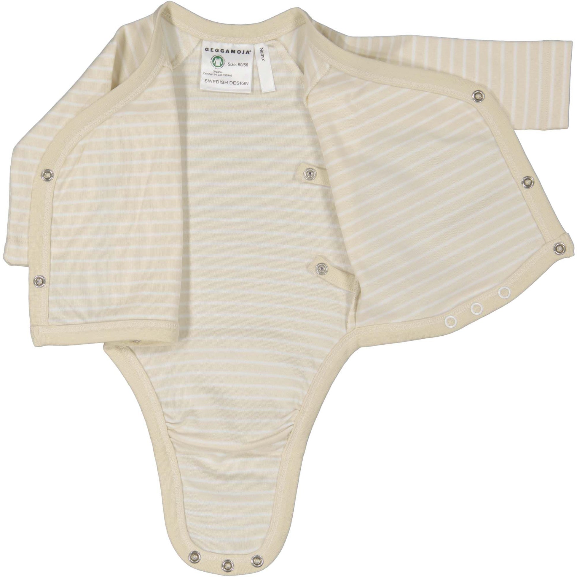 Geggamoja® Organic Cotton Baby/Kids Comfy Pants - BEIGE/WHITE STRIPE –  Danish Woolen Delight