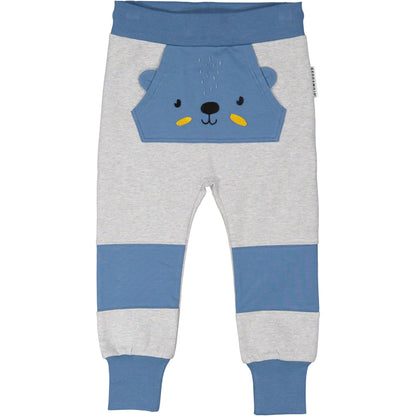 Geggamoja®Animal-Pocket Baby/Kid Pants in Organic Cotton - BLUE & GREY