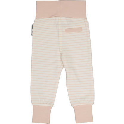 Geggamoja® Organic Cotton Baby/Toddler Pants - CREAM/LIGHT ROSE STRIPE