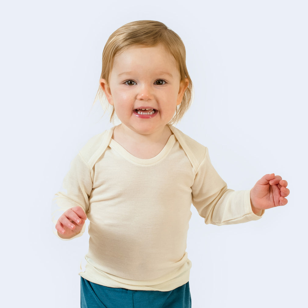 HOCOSA Baby Shirt, Long Sleeves, Organic Wool