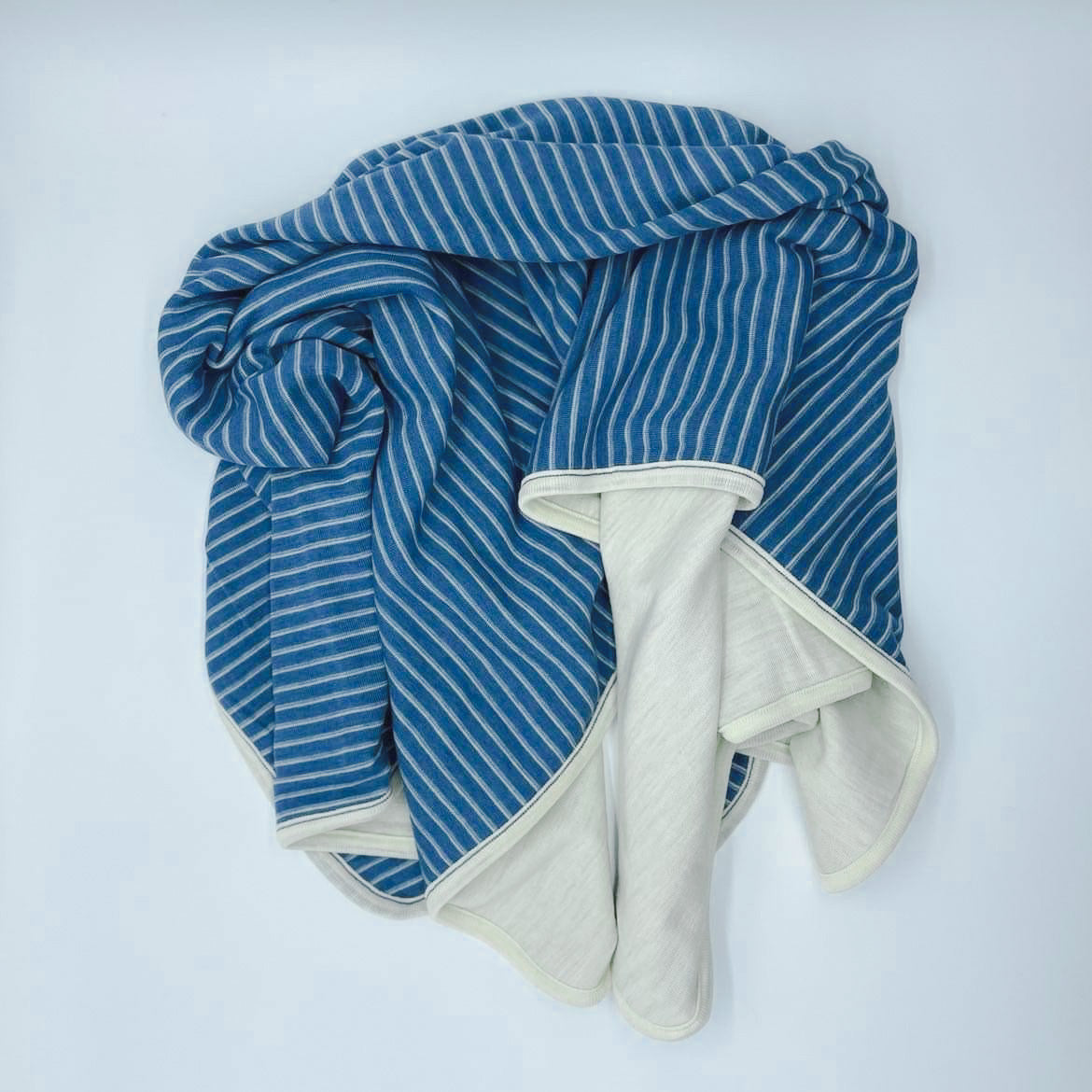 Blue Wool/Silk Baby Blanket by Hocosa