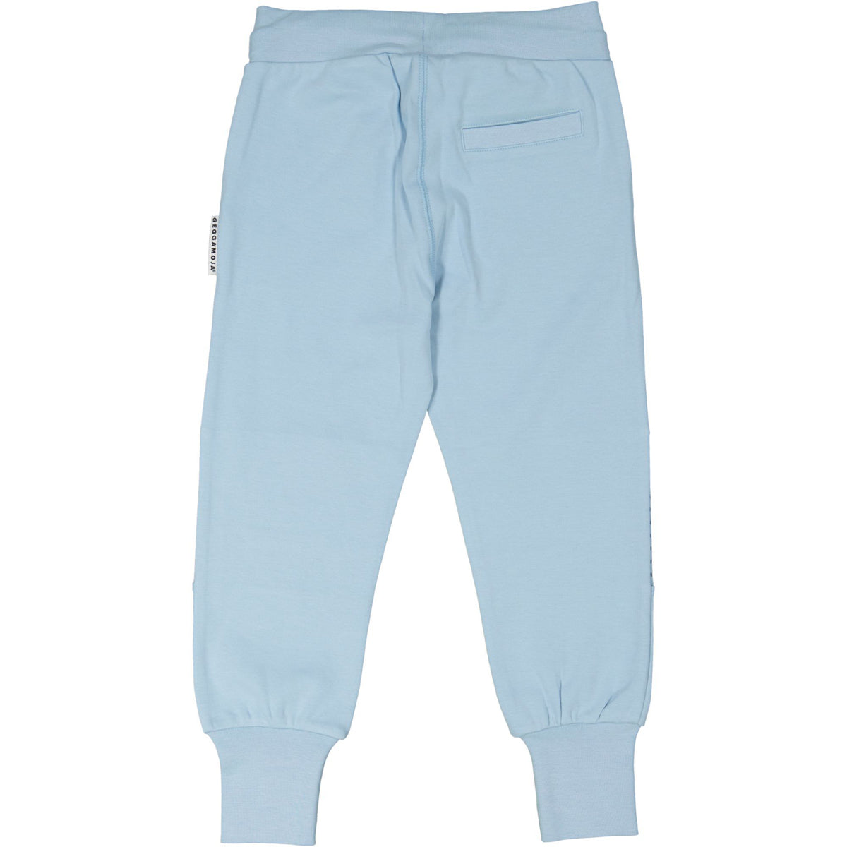 Geggamoja® Organic Cotton Baby/Kids Comfy Pants - SOLID LIGHT BLUE with STRIPED KNEES
