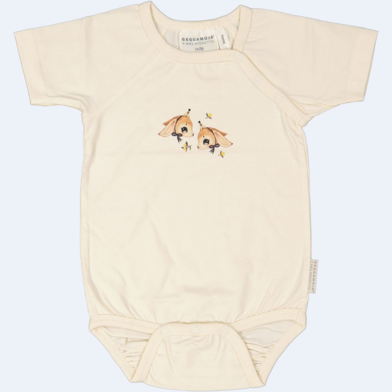 Geggamoja ® MRS MIGHETTO "LONG EARS" Baby Body Shirt in Soft Bamboo/Organic Cotton