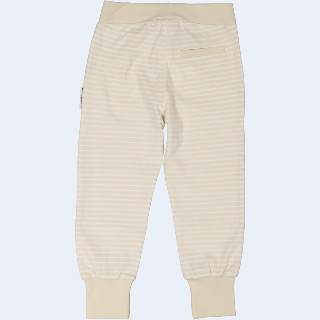 Geggamoja® Organic Cotton Baby/Kids Comfy Pants - BEIGE/WHITE STRIPE