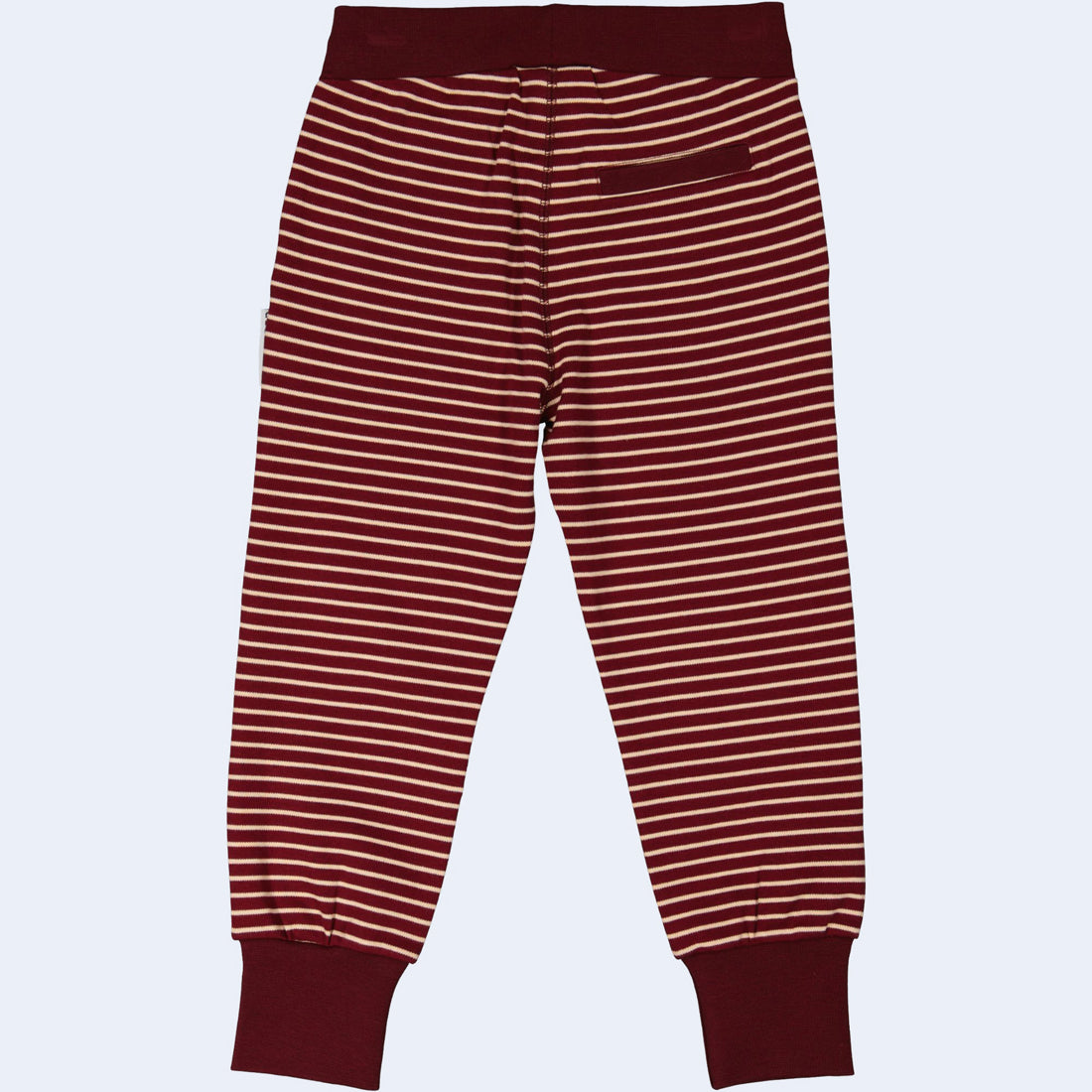 Geggamoja® Organic Cotton Baby/Kids Comfy Pants - BURGUNDY/PEACH STRIPE