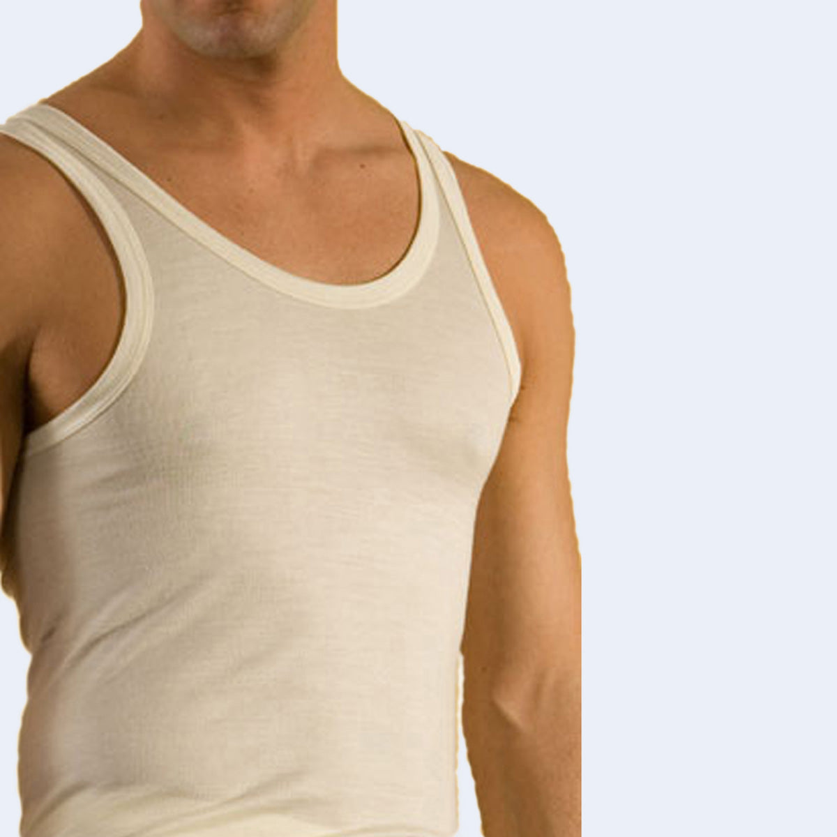 Hocosa Men's Sleeveless Undershirt in Organic Wool/Silk