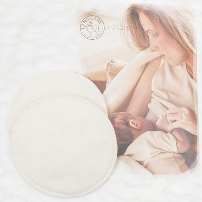 LANACare Organic Merino Wool Nursing Pads, Style Ekstra- For Women with Heavier Leaking