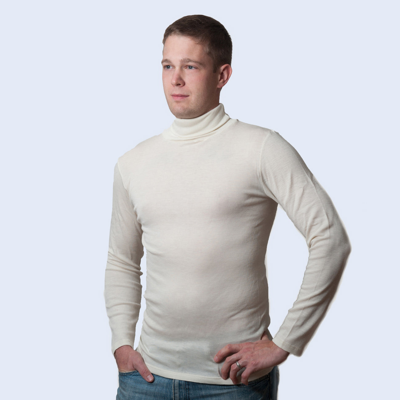 HOCOSA "Sport" Organic Wool/Silk Undershirt, Polo Neck, for Men or Women