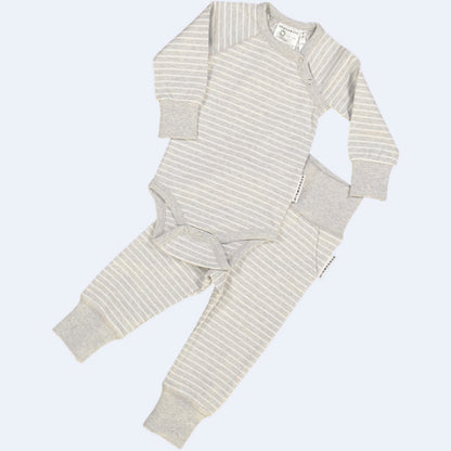 Geggamoja® Organic Cotton Baby/Toddler Pants - CLASSIC LIGHT GREY STRIPE