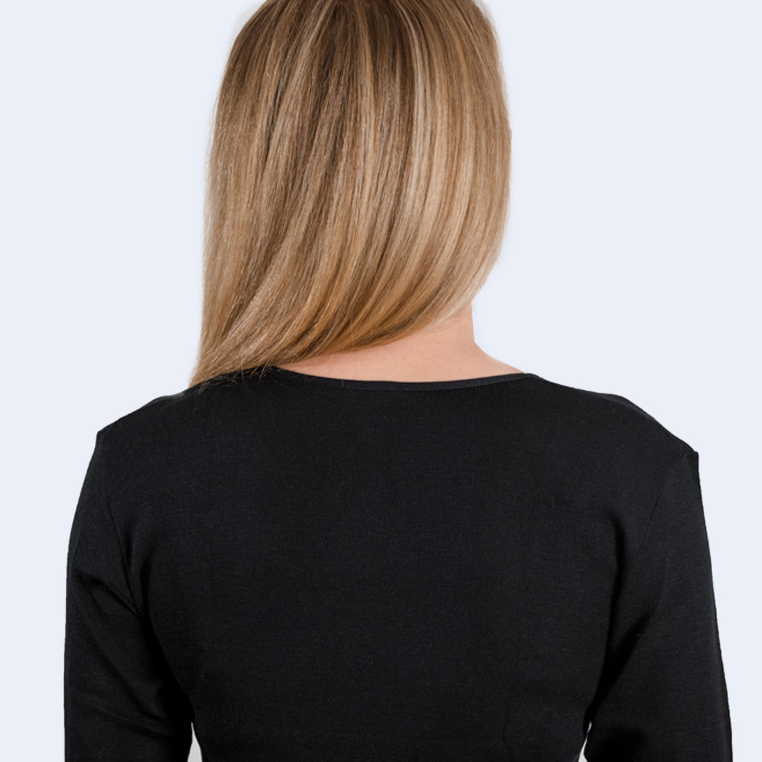 HOCOSA Organic Wool/Silk Women's Long-Sleeve V-Neck Undershirt