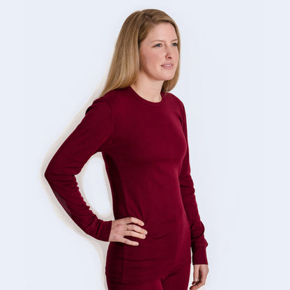 HOCOSA Organic Merino Wool Women's Long-Sleeve V-Neck Undershirt