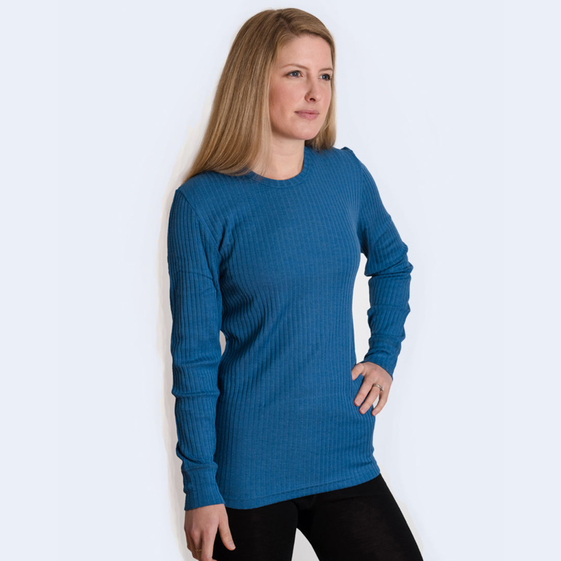 Ladies long sleeve shirts from Merino wool with silk