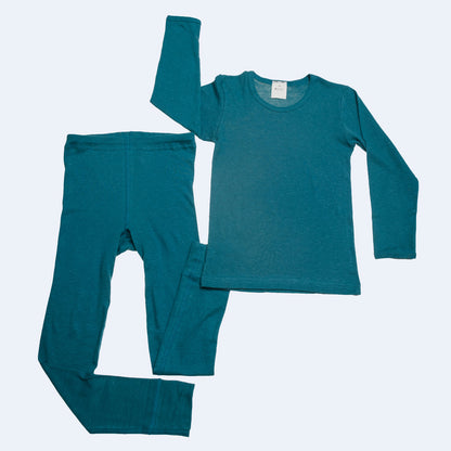 HOCOSA Kid's Organic Cotton/Hemp Long-Underwear Pants - OCEAN BLUE