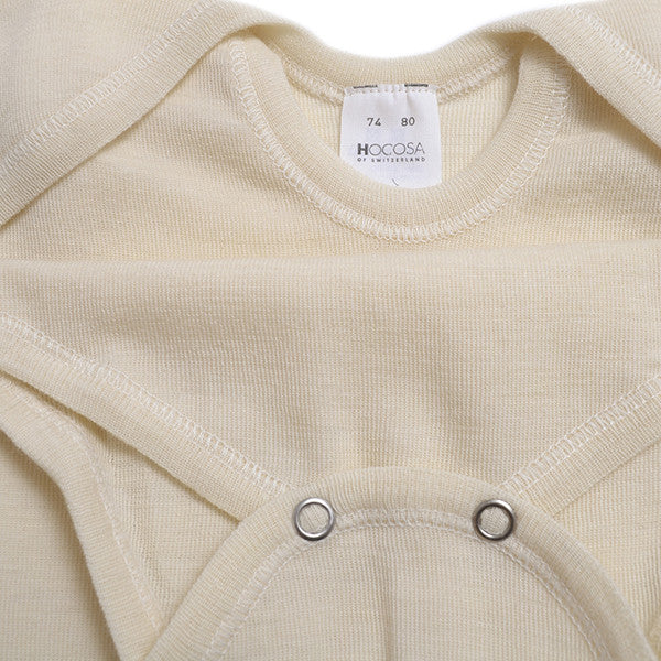 HOCOSA Organic Wool/Silk Snap-Bottom Shirt with Short Sleeves