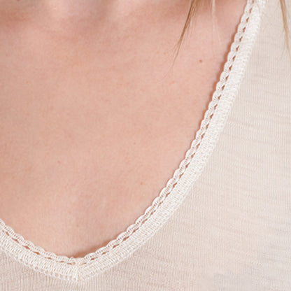 OUTLET Hocosa Organic Merino Wool Women's Long-Sleeve V-Neck Undershirt