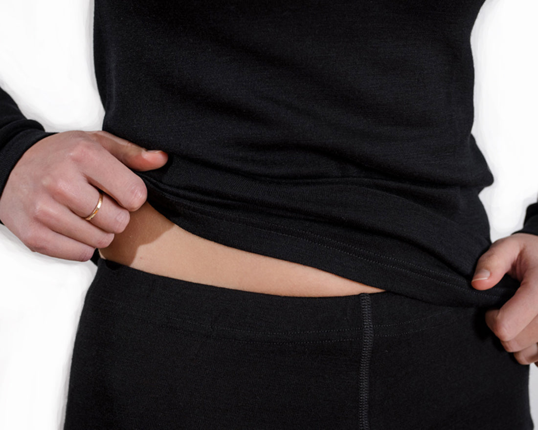 Merino thermal underwear - Men's pants – black