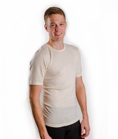 OUTLET Hocosa Short-Sleeve "Sport" Undershirt in Organic Wool/Silk  - For Men or Women