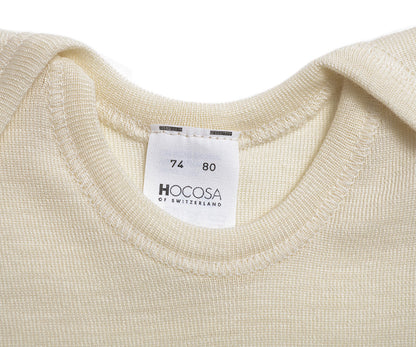 HOCOSA Organic Wool/Silk Baby Shirt with Long Sleeves, Envelope Neckline