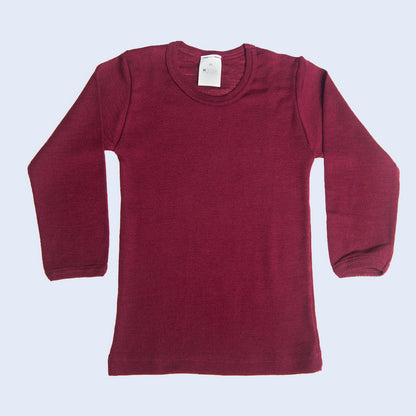 HOCOSA Kid's Organic Wool/Silk Underwear Shirt with Long Sleeves - VARIOUS COLORS