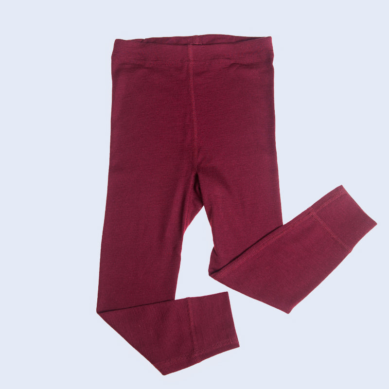 HOCOSA Kid's Organic Wool/Silk Long-Underwear Pants - SOLID PINK