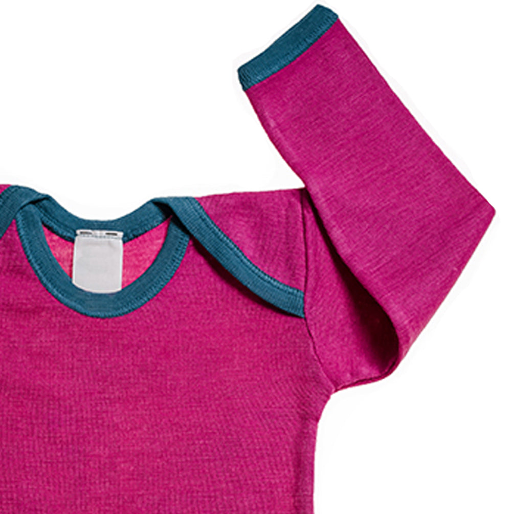 HOCOSA Organic Wool/Silk Baby Shirt with Long Sleeves, Envelope Neckli –  Danish Woolen Delight